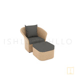 Curtsy Collection Outdoor Single-seat Wicker sofa/lounge arm chair with water resistant fabric
