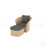 Curtsy Collection Outdoor Single-seat Wicker sofa/lounge arm chair with water resistant fabric