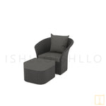 Curtsy Collection Outdoor Single-seat Wicker sofa/lounge arm chair with water resistant fabric