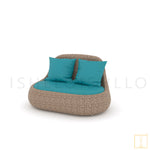 Oakly Collection Outdoor Double-seat Wicker sofa/lounge arm chair with water resistant fabric
