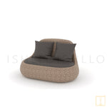 Oakly Collection Outdoor Double-seat Wicker sofa/lounge arm chair with water resistant fabric