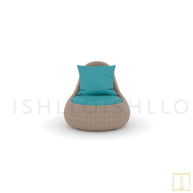 Oakly Collection Outdoor Single-seat Wicker sofa/lounge arm chair with water resistant fabric