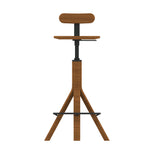 Contemporary Wood Swivel Base Bar Stool with Backrest