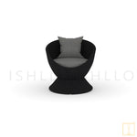 Eggshell Collection Outdoor Single-seat Wicker sofa/lounge arm chair with water resistant fabric