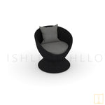 Eggshell Collection Outdoor Single-seat Wicker sofa/lounge arm chair with water resistant fabric