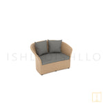 Curtsy Collection Outdoor Double-seat Wicker sofa/lounge arm chair with water resistant fabric