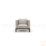 Outdoor single-seat Wicker easy sofa/lounge arm chair with water proof fabric