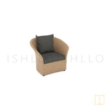 Curtsy Collection Outdoor Single-seat Wicker sofa/lounge arm chair with water resistant fabric