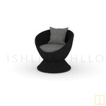 Eggshell Collection Outdoor Single-seat Wicker sofa/lounge arm chair with water resistant fabric