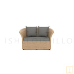 Curtsy Collection Outdoor Double-seat Wicker sofa/lounge arm chair with water resistant fabric