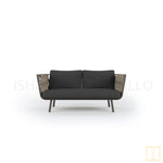 Outdoor single-seat rope sofa/lounge arm chair with water proof fabric