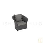 Curtsy Collection Outdoor Single-seat Wicker sofa/lounge arm chair with water resistant fabric