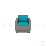 Otawwa collection Outdoor single-seat Wicker sofa/lounge arm chair with water proof fabric