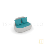 Oakly Collection Outdoor Double-seat Wicker sofa/lounge arm chair with water resistant fabric