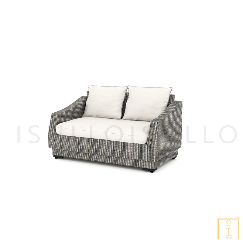 Otawwa collection Outdoor Double-seat Wicker sofa with water proof fabric