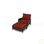 Sleek Outdoor single-seat wicker sofa/lounge arm chair with water proof fabric with/without footstool