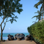 Outdoor single-seat Mabello collection Wicker sofa/lounge arm chair with water proof fabric