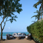 Outdoor Triple-seat Mabello collection Wicker sofa/lounge arm chair with water proof fabric