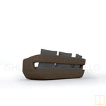 Outdoor Triple-seat Mabello collection Wicker sofa/lounge arm chair with water proof fabric