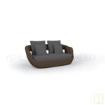 Outdoor Double-seat Mabello collection Wicker sofa/lounge arm chair with water proof fabric