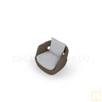 Outdoor single-seat Mabello collection Wicker sofa/lounge arm chair with water proof fabric