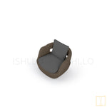 Outdoor single-seat Mabello collection Wicker sofa/lounge arm chair with water proof fabric