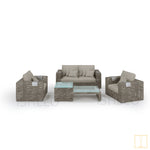 Outdoor Double-seat boxed Wicker sofa with water proof fabric