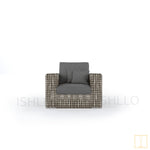 Outdoor single-seat boxed Wicker sofa/lounge arm chair with water proof fabric