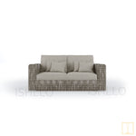 Outdoor Double-seat boxed Wicker sofa with water proof fabric