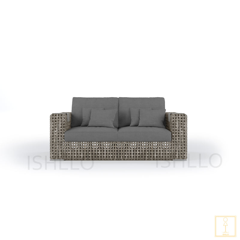 Outdoor Double-seat boxed Wicker sofa with water proof fabric