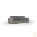 Outdoor Triple-seat boxed Wicker sofa with water proof fabric
