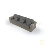 Outdoor Triple-seat boxed Wicker sofa with water proof fabric