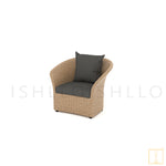 Curtsy Collection Outdoor Single-seat Wicker sofa/lounge arm chair with water resistant fabric