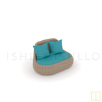 Oakly Collection Outdoor Double-seat Wicker sofa/lounge arm chair with water resistant fabric