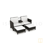 Twin Outdoor single-seat Wicker sofa including footstools