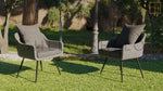 Outdoor single-seat wicker chair in natural colors (can be used for dinning set up)
