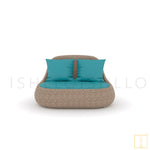 Oakly Collection Outdoor Double-seat Wicker sofa/lounge arm chair with water resistant fabric