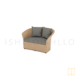 Curtsy Collection Outdoor Double-seat Wicker sofa/lounge arm chair with water resistant fabric