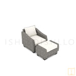 Otawwa collection Outdoor single-seat Wicker sofa/lounge arm chair with water proof fabric