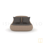 Oakly Collection Outdoor Double-seat Wicker sofa/lounge arm chair with water resistant fabric