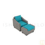 Otawwa collection Outdoor single-seat Wicker sofa/lounge arm chair with water proof fabric