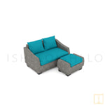 Otawwa collection Outdoor Double-seat Wicker sofa with water proof fabric