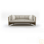 Outdoor triple-seat wicker sofa with water resistant fabric