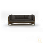 Outdoor triple-seat wicker sofa with water resistant fabric