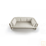 Outdoor triple-seat wicker sofa with water resistant fabric