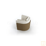 Outdoor single-seat wicker sofa/lounge arm chair with water proof fabric