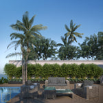 Outdoor Double-seat boxed Wicker sofa with water proof fabric