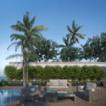 Outdoor single-seat boxed Wicker sofa/lounge arm chair with water proof fabric