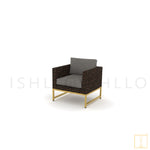 Outdoor Modish single-seat Wicker sofa/lounge arm chair with/without foot stool