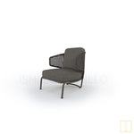 Outdoor single-seat rope lounge Armchair with Foot stool (polypropylene cord)